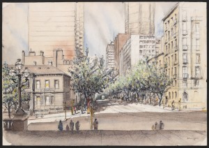 Collins Street from the steps of the Old Treasury Building, Spring Street looking west, Brian Lewis, 1978 (SLV.